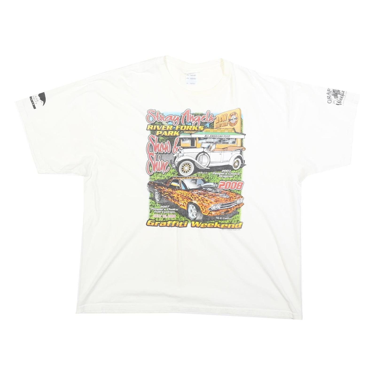 GILDAN Mens White Show & Shine Cotton Blend Graphic T-Shirt 2XL Short Sleeve Refurbished - N/A refurbished available on Cerqular