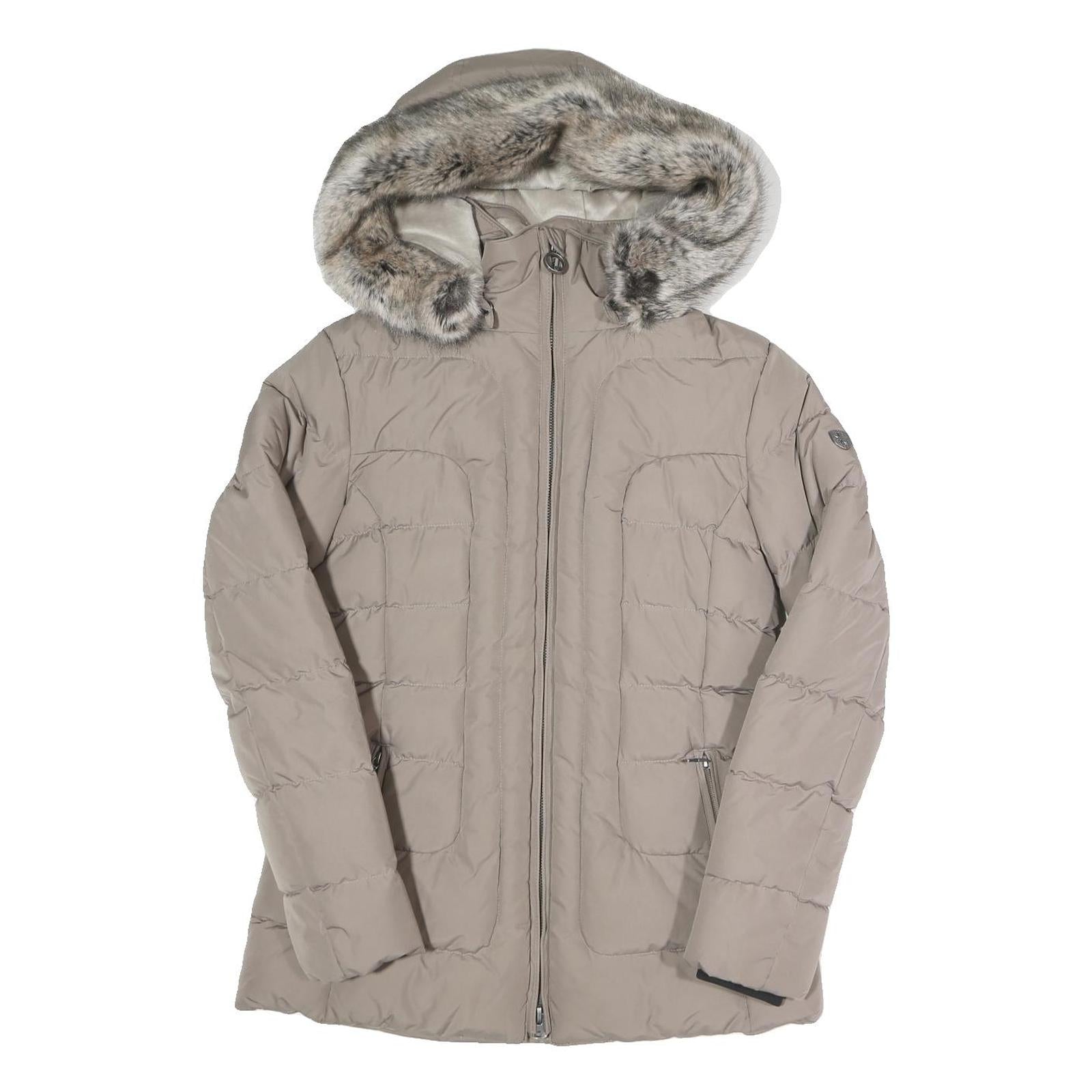 WELLENSTEYN Womens Beige Jacket M Polyester Blend Zip Hooded Plain Winter Refurbished - N/A refurbished available on Cerqular
