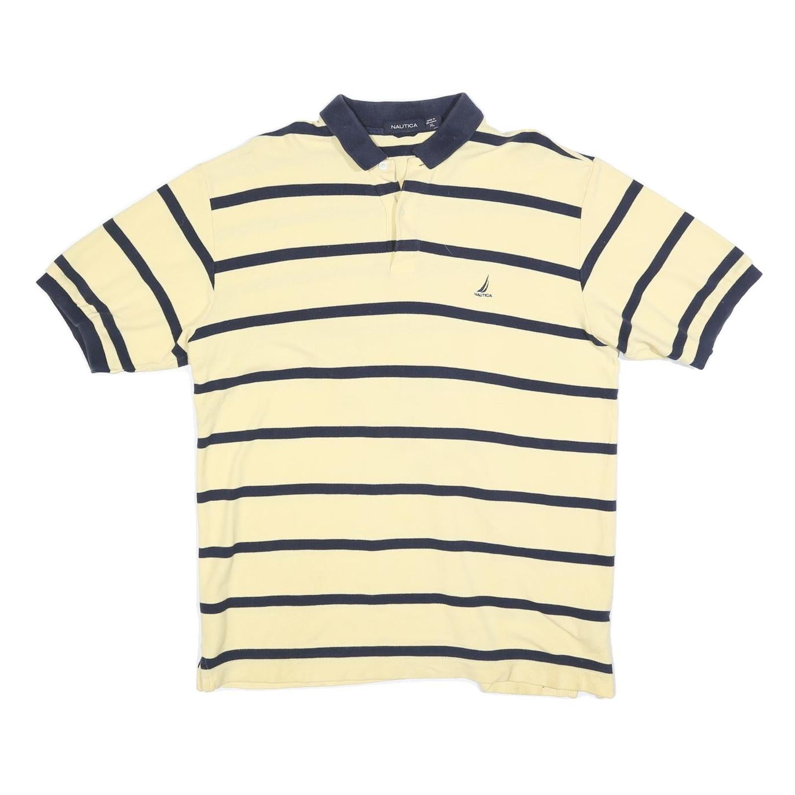Buy NAUTICA Mens Yellow & Navy Striped Short Sleeve Polo Shirt XL Cotton Blend Refurbished - $29.89 NAUTICA Mens Yellow & Navy Striped Short Sleeve Polo Shirt XL Cotton Blend Refurbished - N/A refurbished available on Cerqular