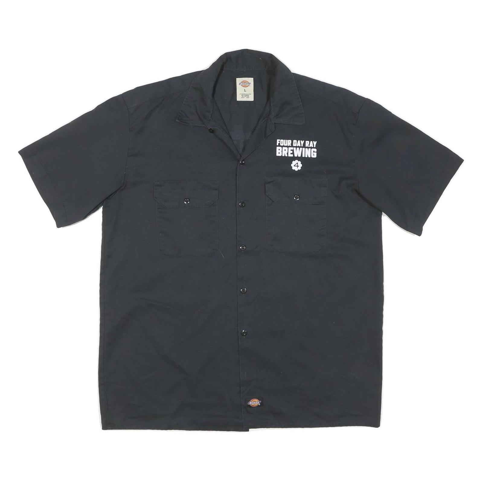 DICKIES Mens Black Four Day Ray Brewing Cotton Blend Shirt L Workwear Refurbished - N/A refurbished available on Cerqular