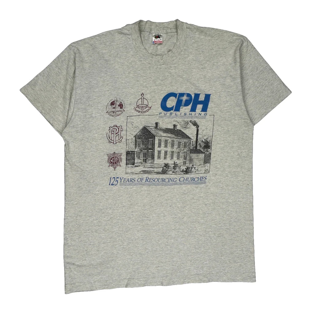 Made In USA Single Stitch Fruit Of The Loom T-Shirt - XL Grey Cotton Refurbished - Thrifted (note: this is a term often used to describe second- refurbished available on Cerqular