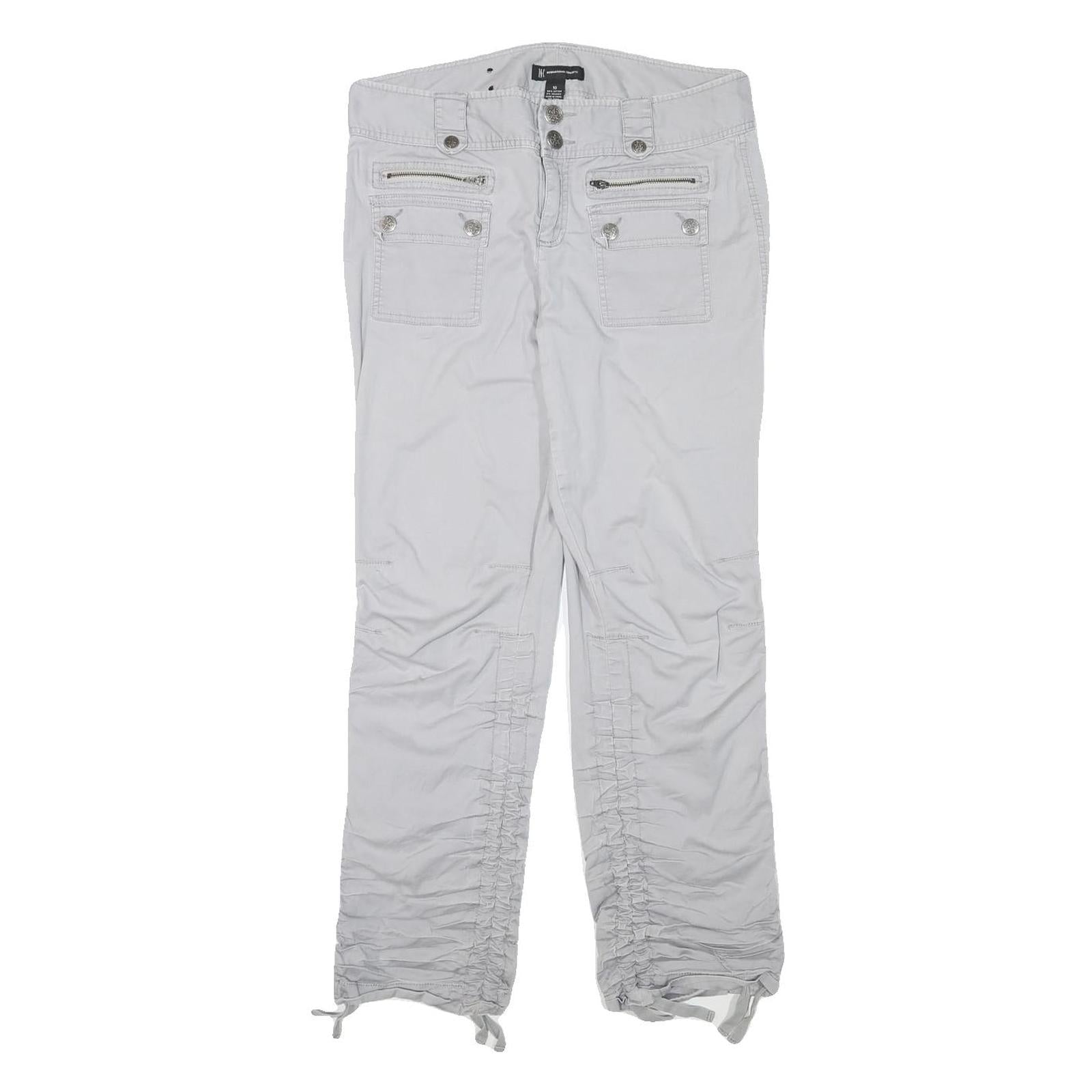 INC Womens White Cotton Blend Regular Leg Trousers W32 L28 Casual Zip Closure Refurbished - N/A refurbished available on Cerqular