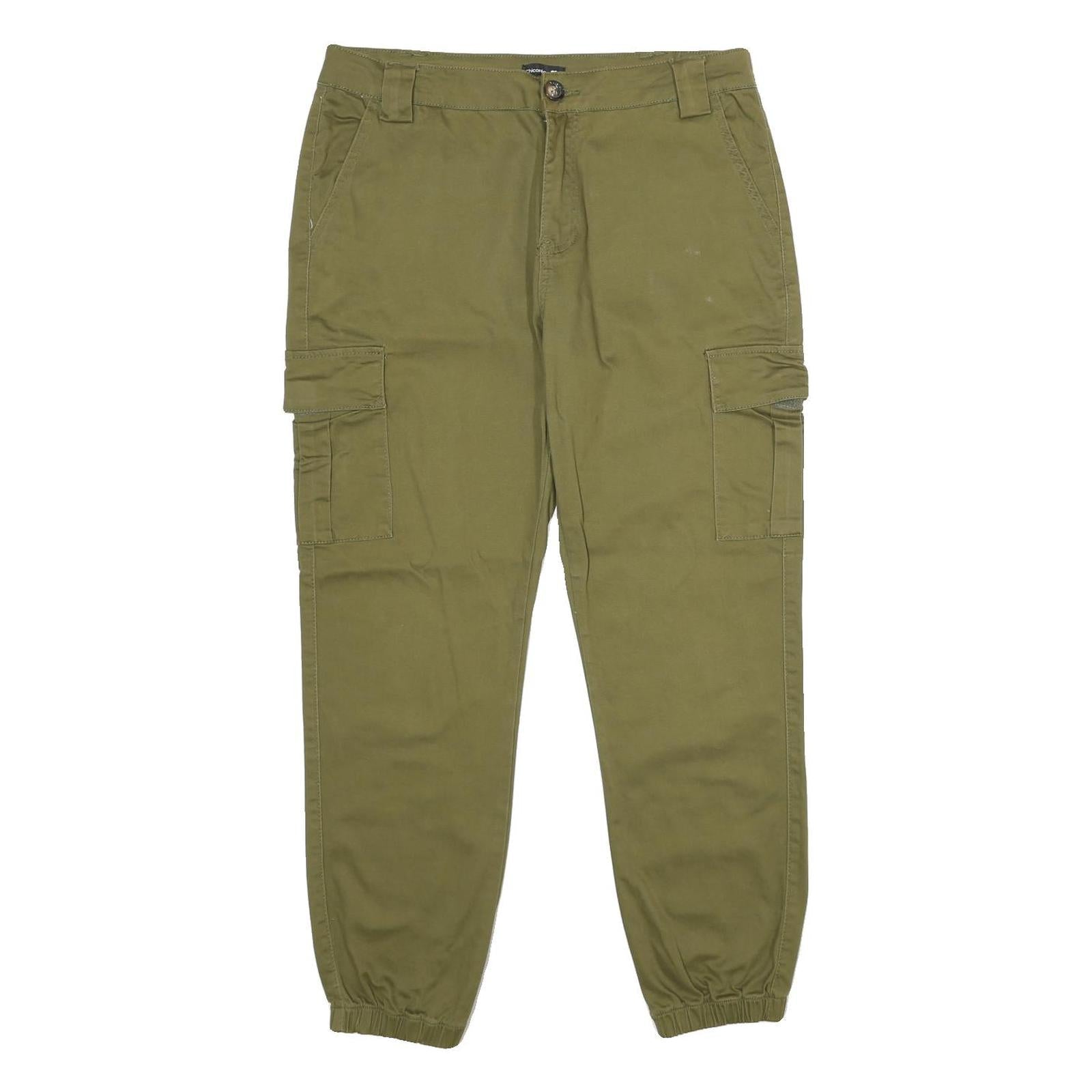 CHICOREE Womens Cotton Blend Khaki Regular Cargo Trousers W32 L28 Casual Zip Refurbished - N/A refurbished available on Cerqular