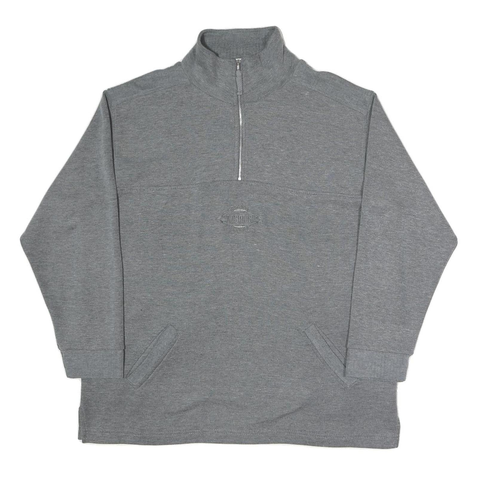 COSMOS JEANS Mens Grey 1/4 Zip Sweatshirt XL Cotton Blend Comfortable Casual Refurbished - N/A refurbished available on Cerqular