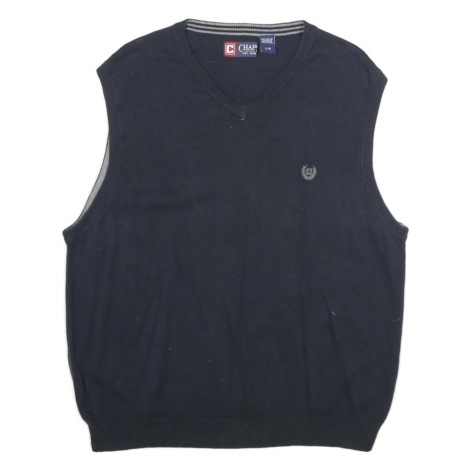 Buy CHAPS Mens Navy Plain Cotton Jumper V-Neck Basic Knit Regular L Vest Refurbished - $20.79 CHAPS Mens Navy Plain Cotton Jumper V-Neck Basic Knit Regular L Vest Refurbished - N/A refurbished available on Cerqular