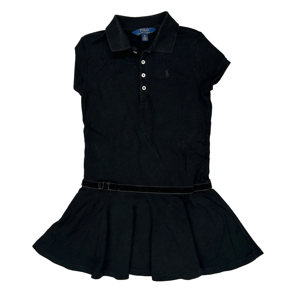 Age 6 Polo By Ralph Lauren Dress - XS Black Cotton Refurbished - Thrifted (note: this is a term often used to describe second- refurbished available on Cerqular