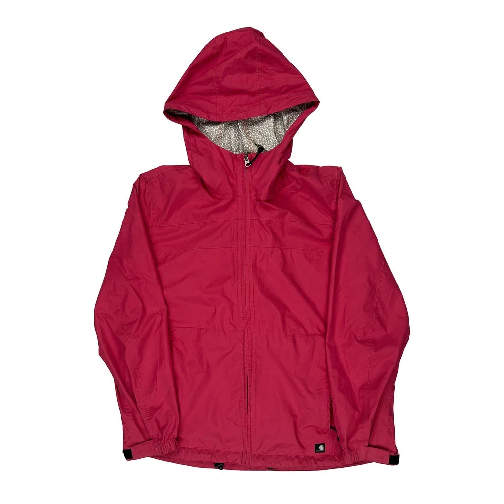 Carhartt Windbreaker - Medium Red Polyester Refurbished - Thrifted (note: this is a term often used to describe second- refurbished available on Cerqular