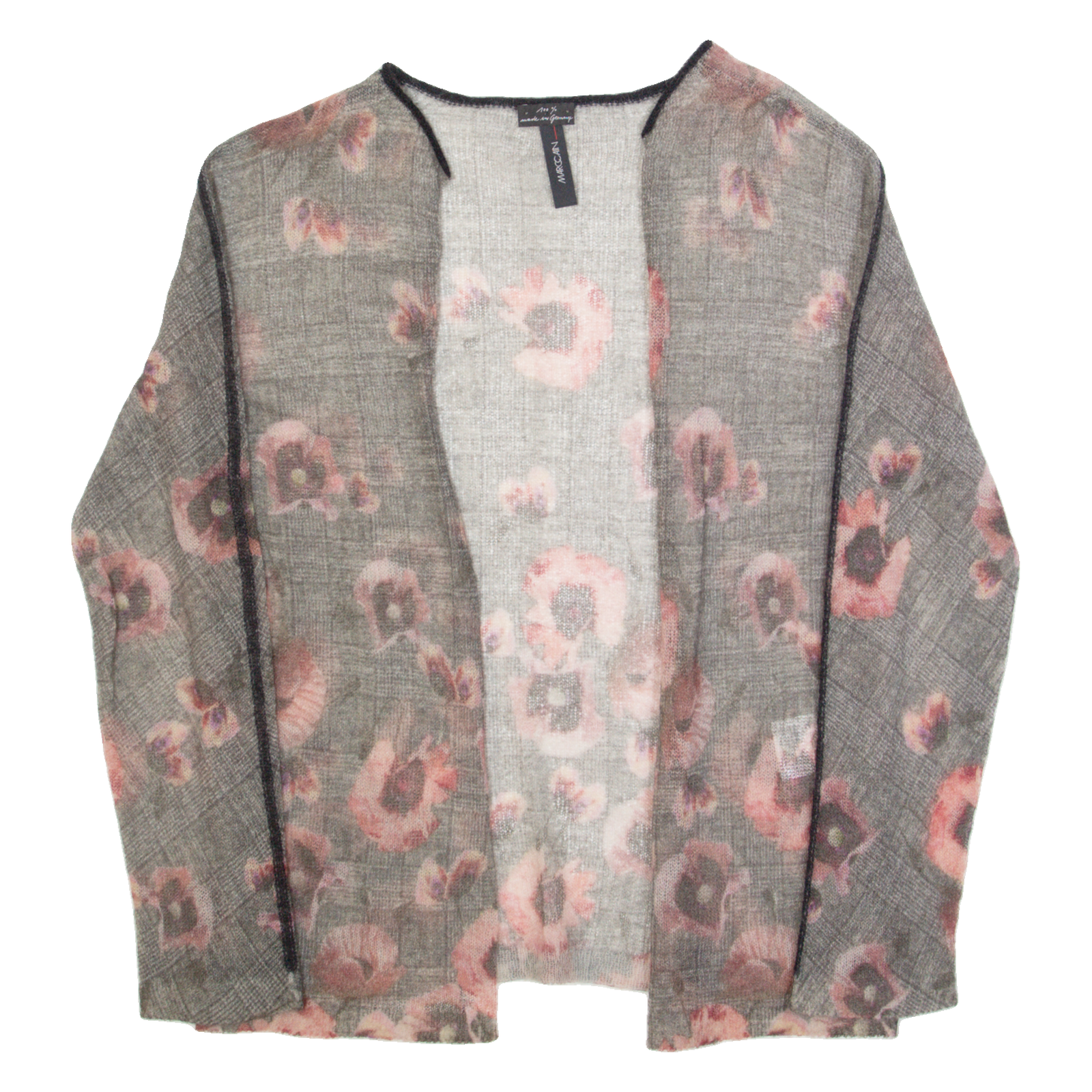 MARC CAIN Cardigan Womens Kimono Blouse Grey Long Sleeve Mohair Floral M Refurbished - N/A refurbished available on Cerqular
