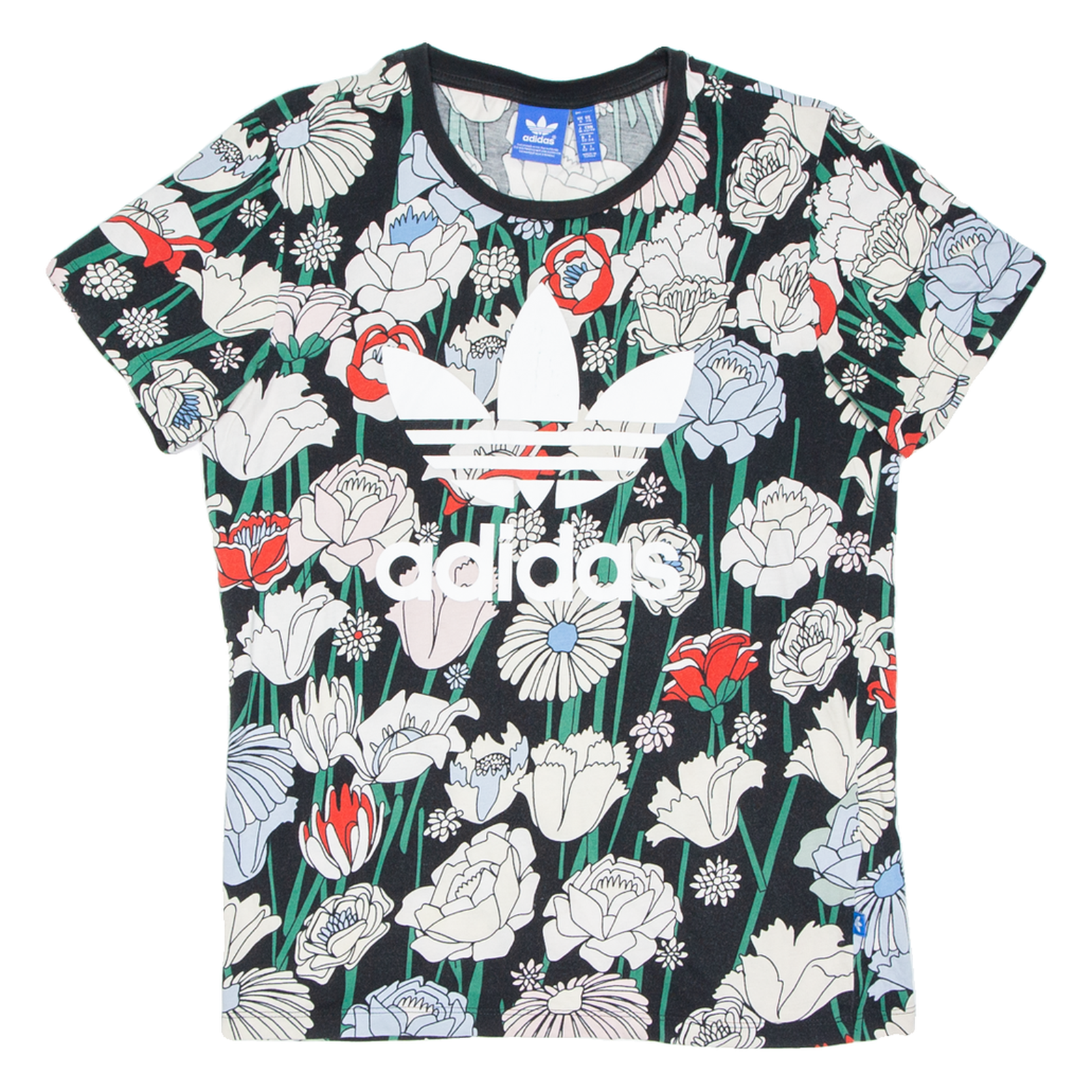 ADIDAS Floral Womens T-Shirt Green UK 6 Refurbished - N/A refurbished available on Cerqular