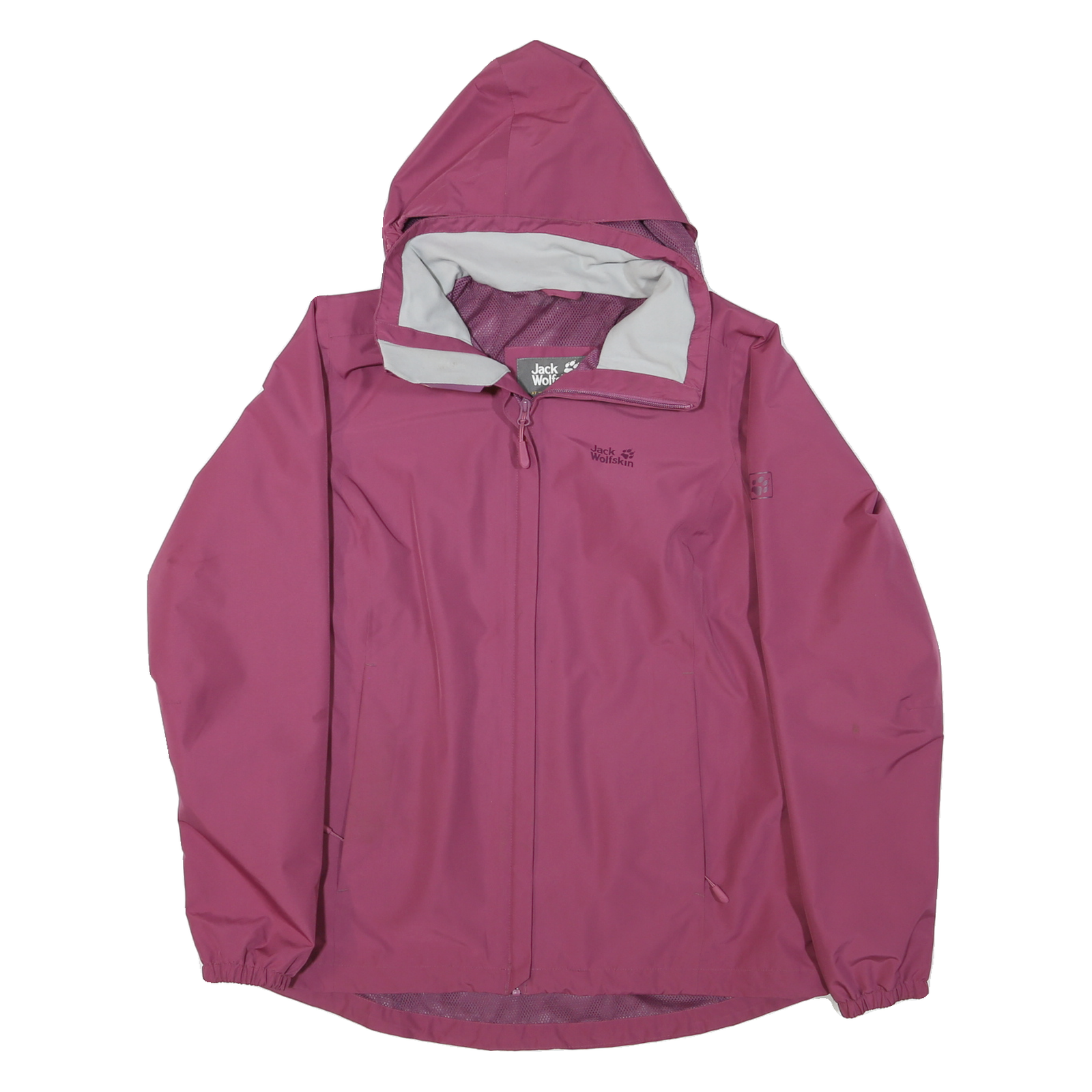 JACK WOLFSKIN Womens Purple Nylon Outdoor Jacket L Waterproof Hooded Zip Refurbished - N/A refurbished available on Cerqular