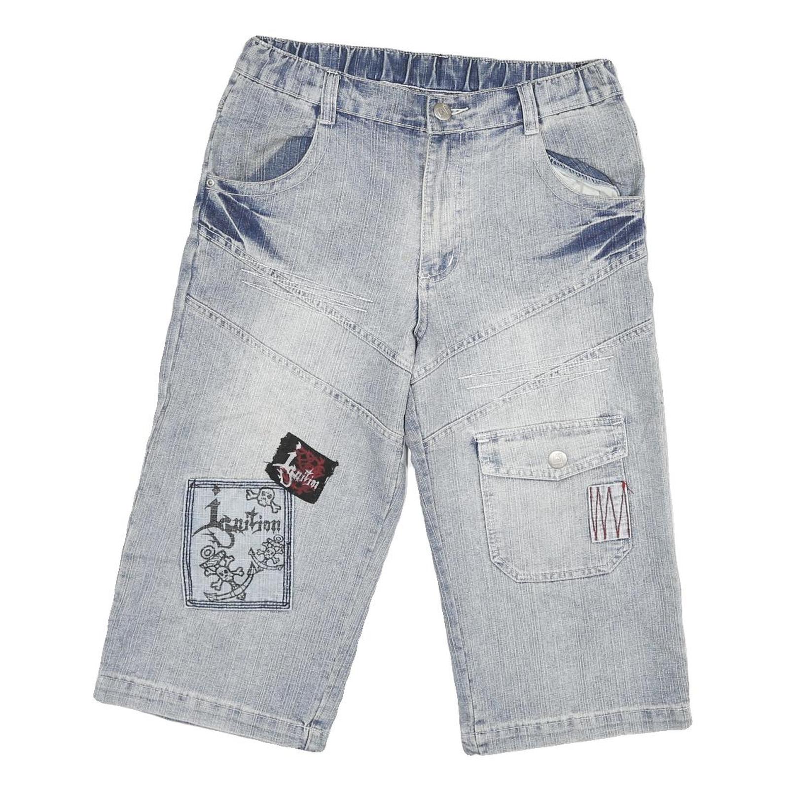 DOGNOSE Mens Shorts Blue Casual M W30 Embroidered Patches Cotton Blend Refurbished - N/A refurbished available on Cerqular