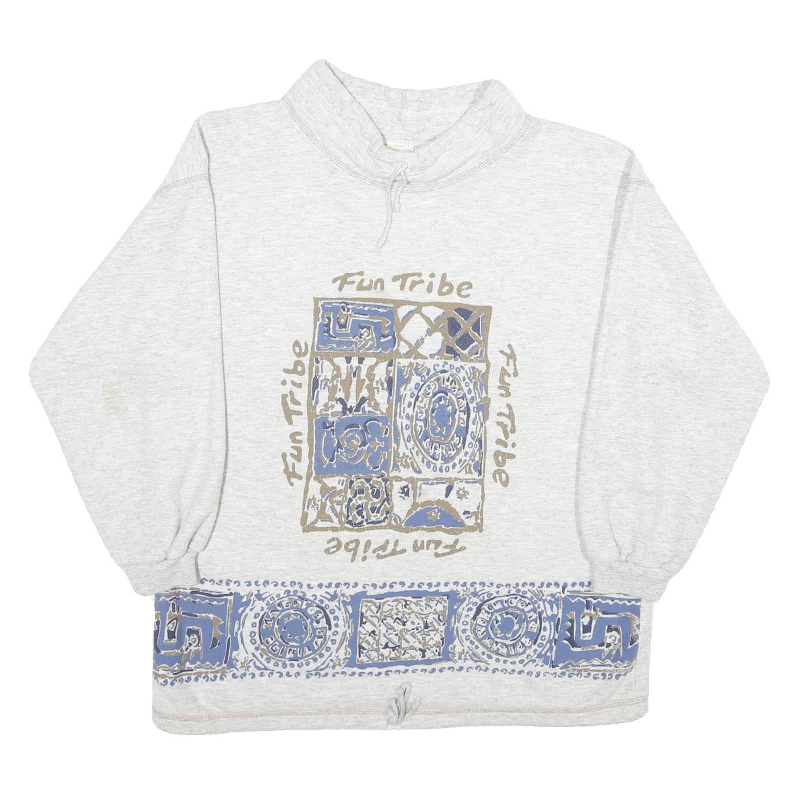 NEW FAST Mens Grey Fun Tribe Crew Neck M Cotton Blend Pullover Sweatshirt Refurbished - N/A refurbished available on Cerqular