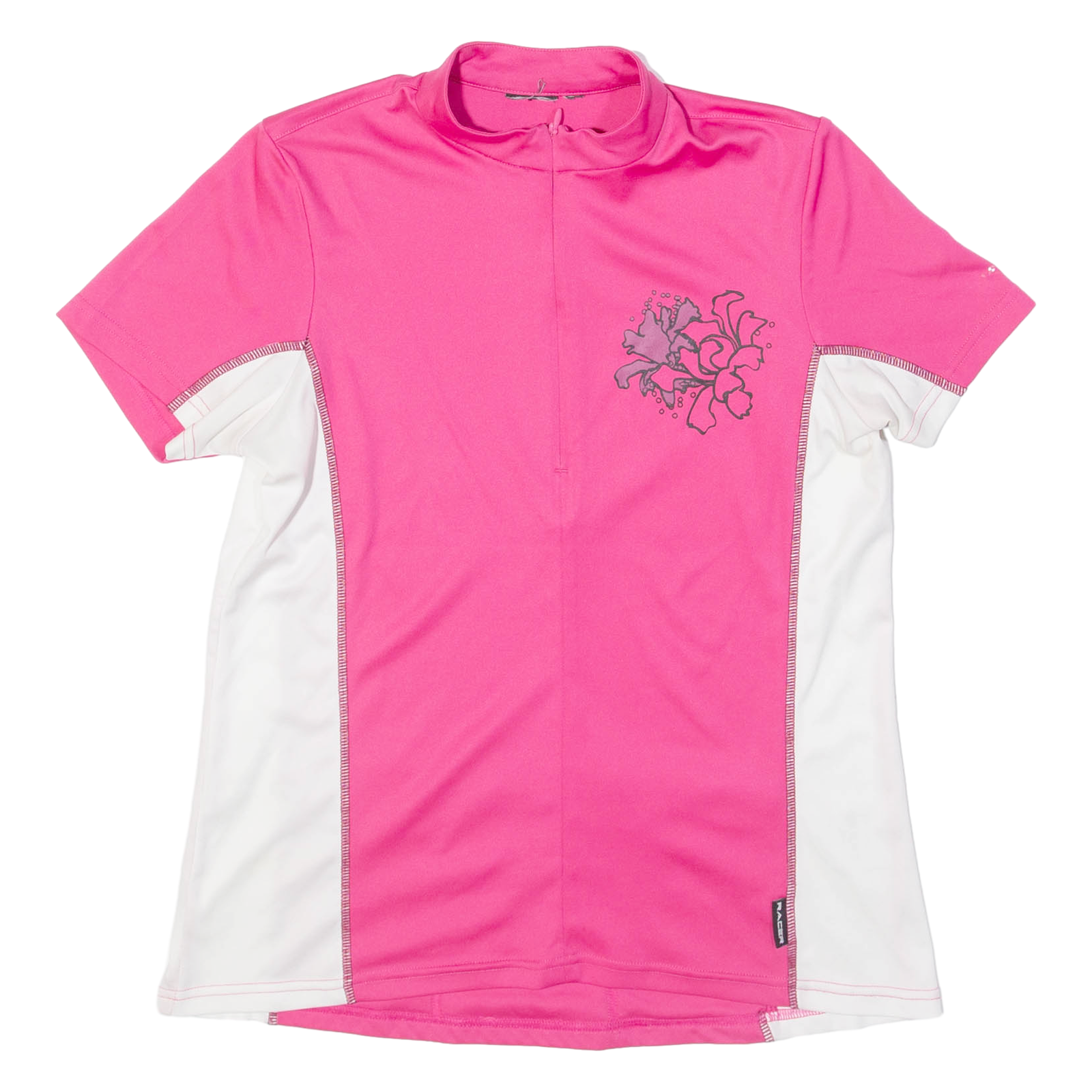 RACER Floral Cycling Womens Jersey Pink 1/4 Zip S Refurbished - N/A refurbished available on Cerqular