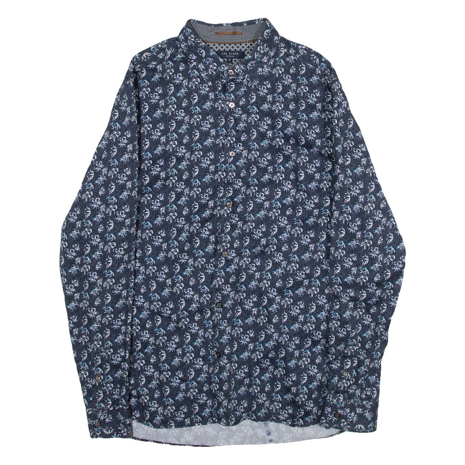 TED BAKER Mens Shirt Blue Floral Long Sleeve M Refurbished - N/A refurbished available on Cerqular