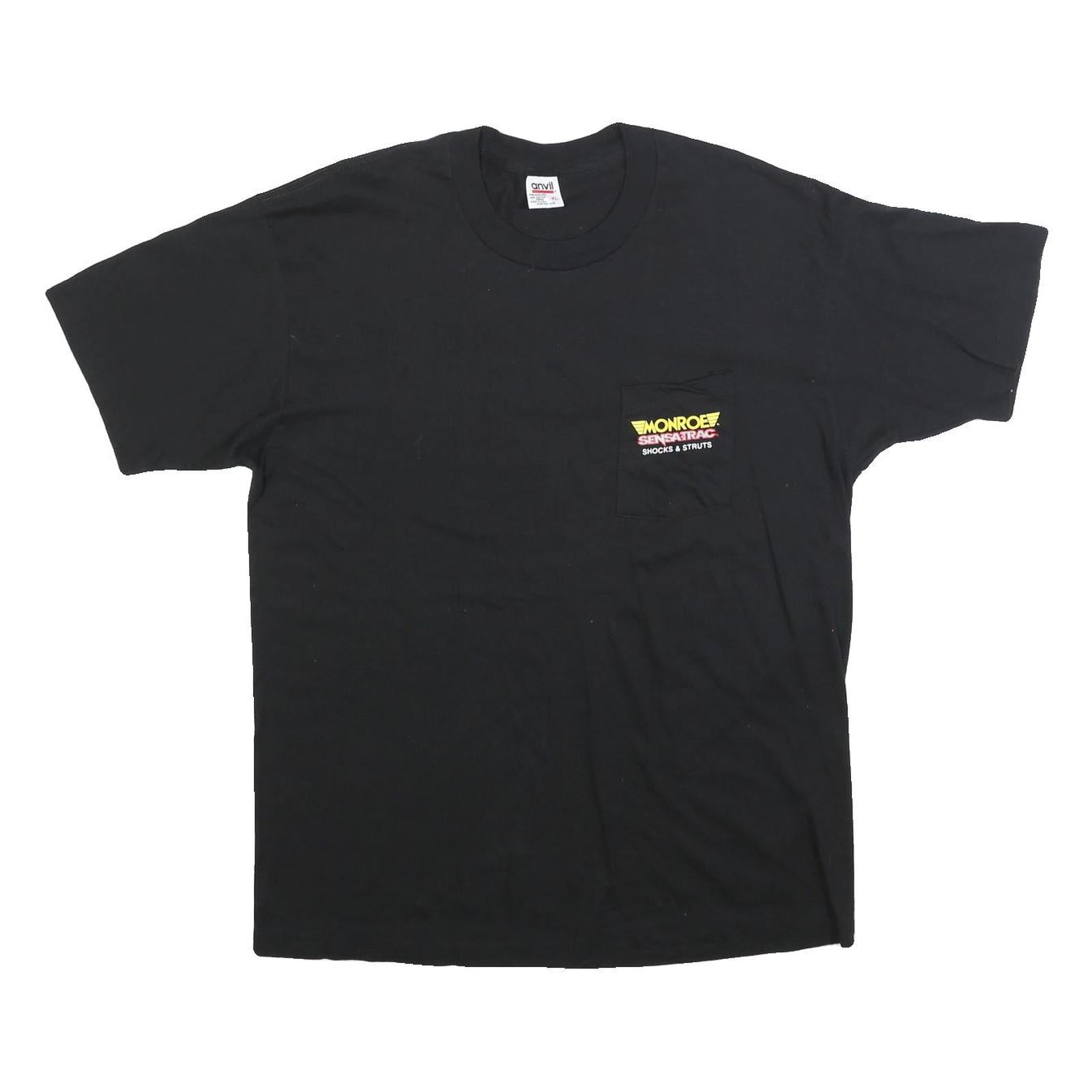 Buy ANVIL Mens Black Cotton Blend Graphic T-Shirt XL Short Sleeve Crew Neck Monroe Refurbished - $19.49 ANVIL Mens Black Cotton Blend Graphic T-Shirt XL Short Sleeve Crew Neck Monroe Refurbished - N/A refurbished available on Cerqular