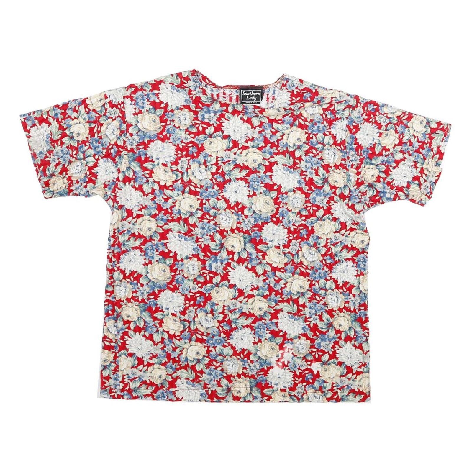 Buy SOUTHERN LADY Womens Red Floral Print Short Sleeve Round Neck Top S Casual Refurbished - $18.19 SOUTHERN LADY Womens Red Floral Print Short Sleeve Round Neck Top S Casual Refurbished - N/A refurbished available on Cerqular
