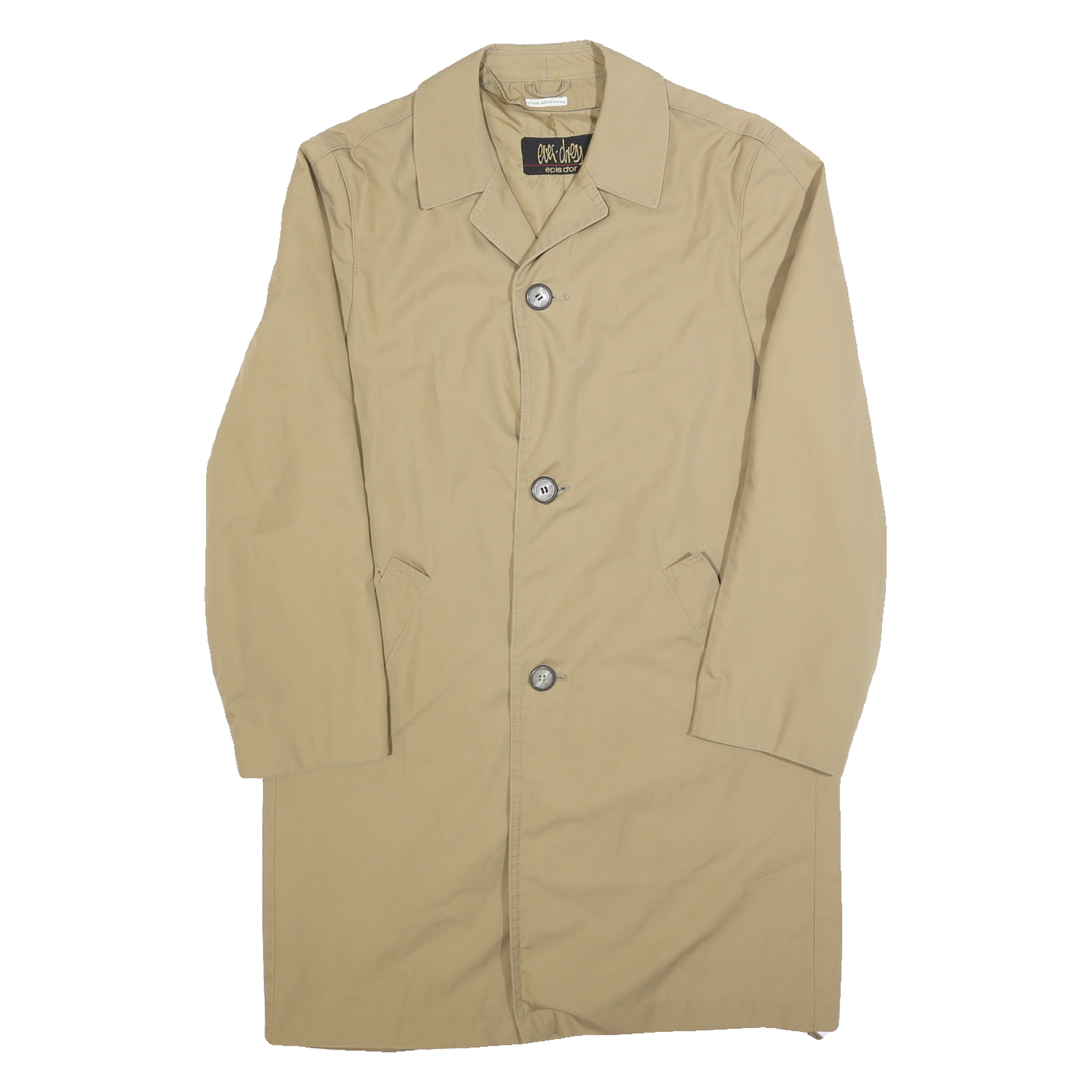 EVER DRESS Mens Beige Cotton Blend Button Jacket M Plain Classic Coat Refurbished - N/A refurbished available on Cerqular