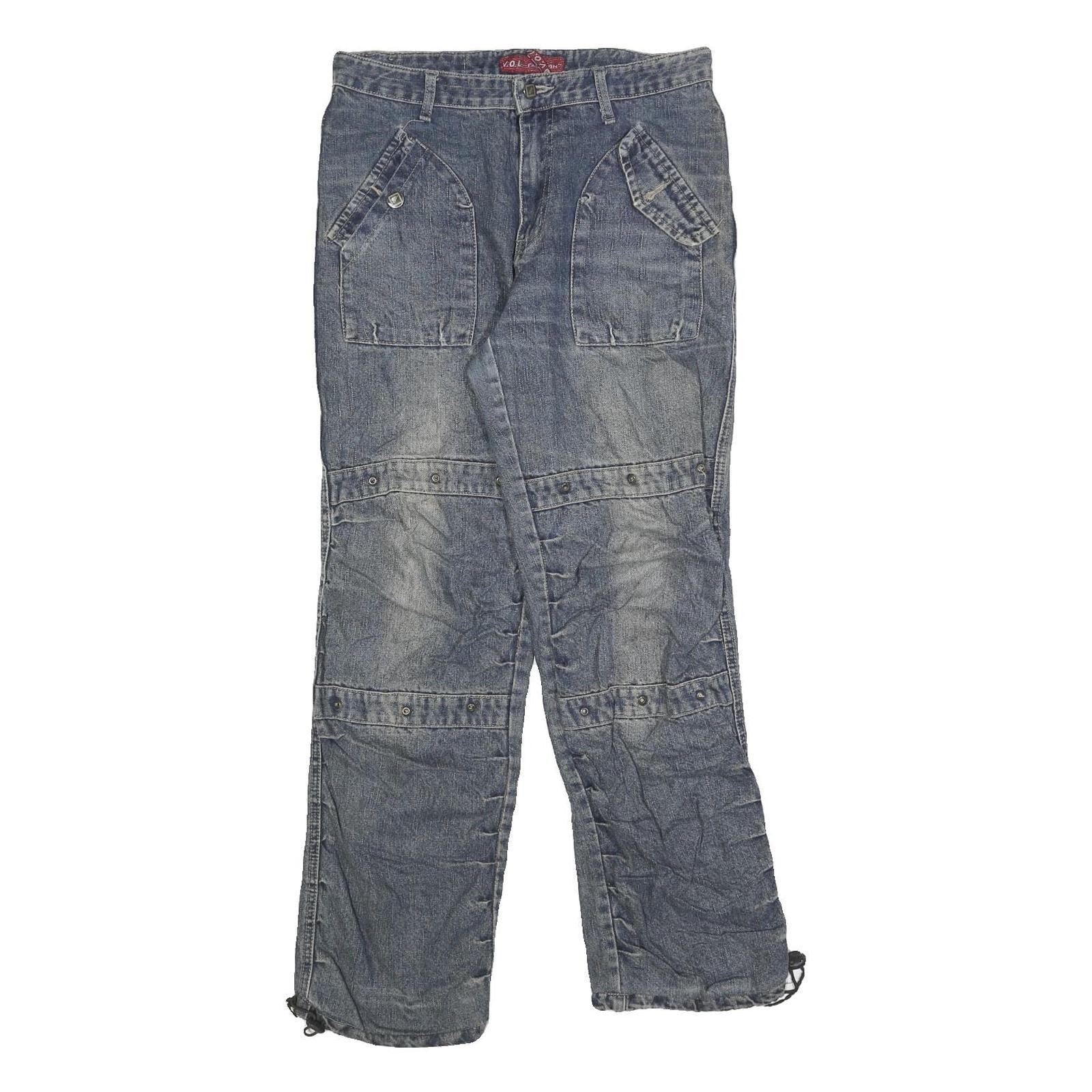 VOL Mens Jeans Blue Regular Straight Denim Medium W28 L28 Zip Casual Workwear Refurbished - N/A refurbished available on Cerqular