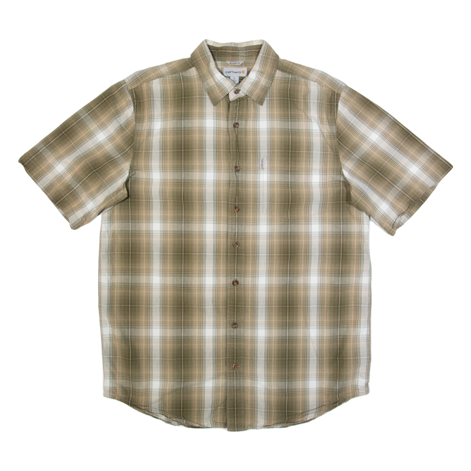 CARHARTT Relaxed Fit Mens Shirt Beige Check L Refurbished - N/A refurbished available on Cerqular