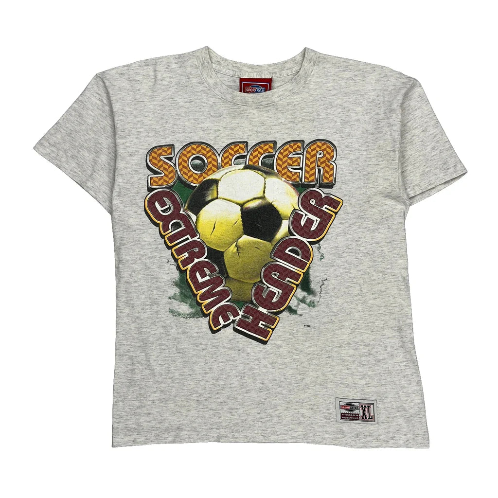 Age 15 Sportrax Single Stitch T-Shirt - XL Grey Cotton Refurbished - Thrifted (note: this is a term often used to describe second- refurbished available on Cerqular