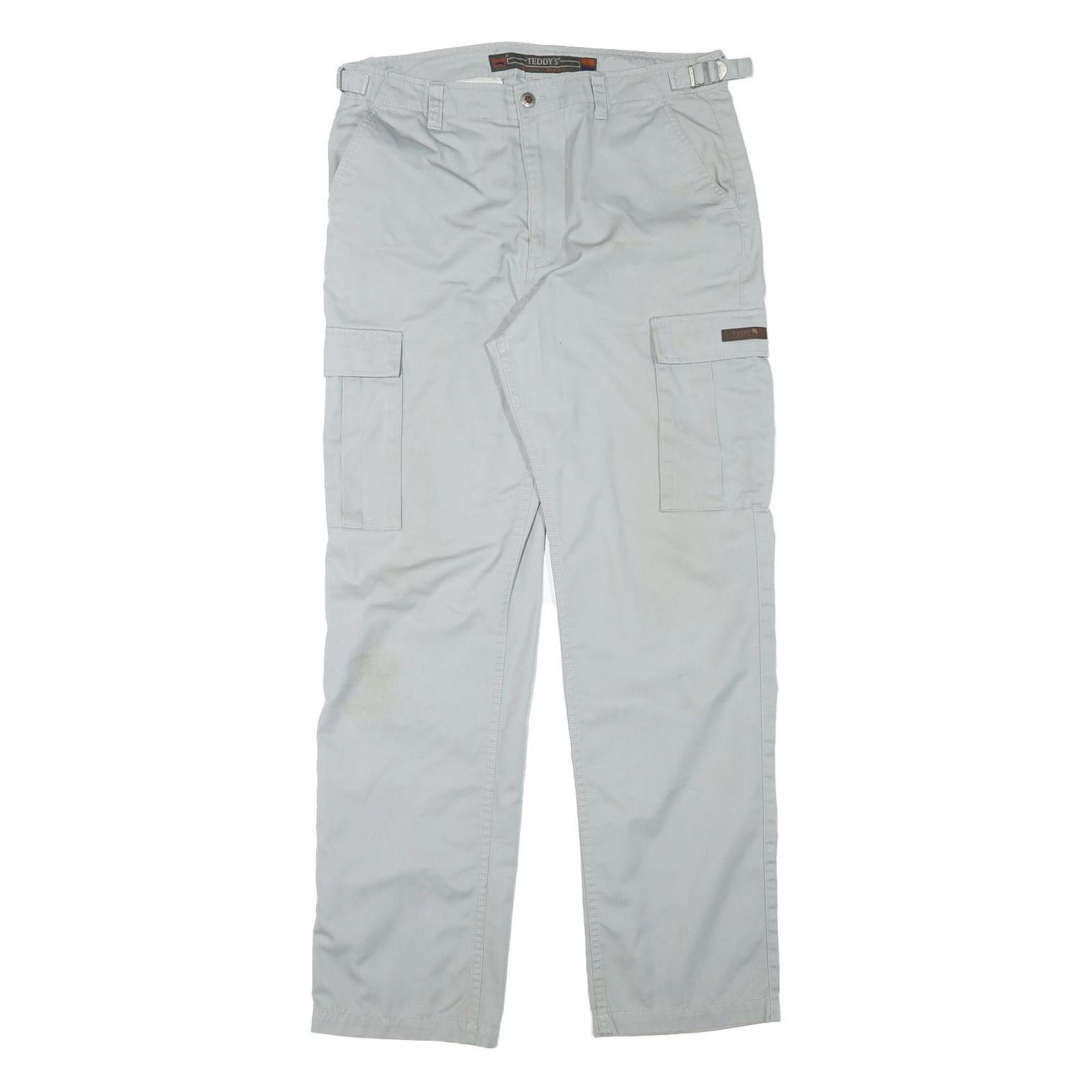 TEDDYS Mens Regular Cotton Blend Light Grey Work Cargo Trousers W33 L32 Refurbished - N/A refurbished available on Cerqular