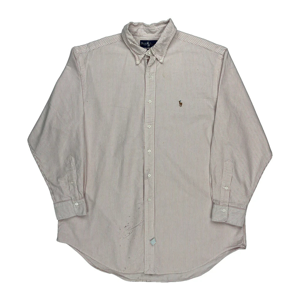 Ralph Lauren Striped Shirt - XL Red Cotton Refurbished - Thrifted (note: this is a term often used to describe second- refurbished available on Cerqular