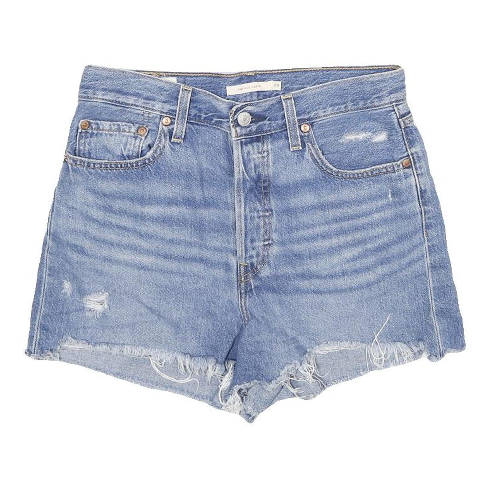 LEVI'S Womens Denim Blue Cut-Off Shorts S W29 Distressed Vintage Style Refurbished - N/A refurbished available on Cerqular