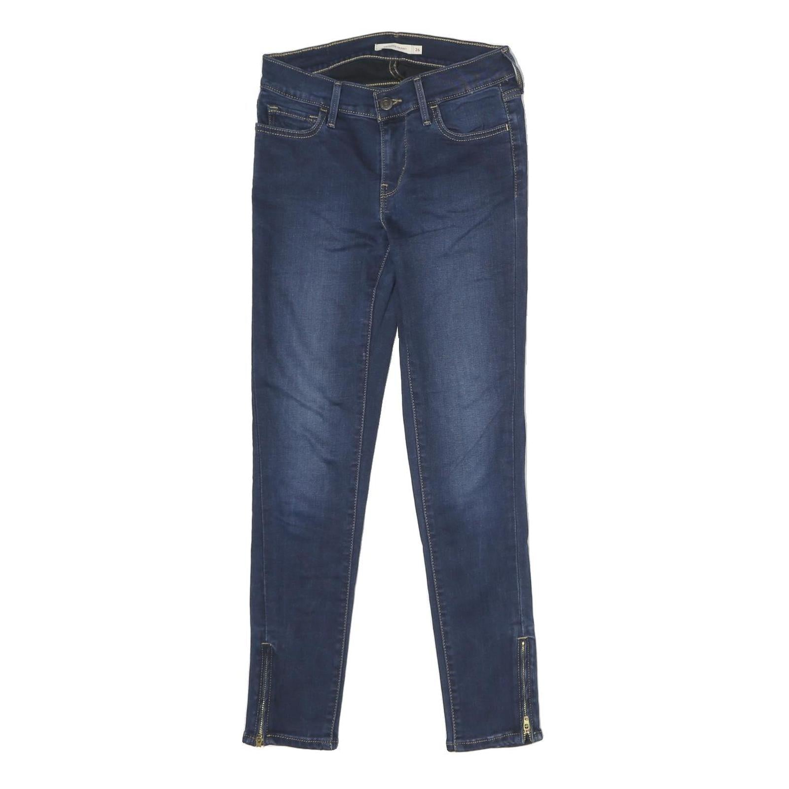 LEVI'S 710 Womens Jeans Blue Slim Skinny Denim Dark W26 L28 Stretch Zip Refurbished - N/A refurbished available on Cerqular