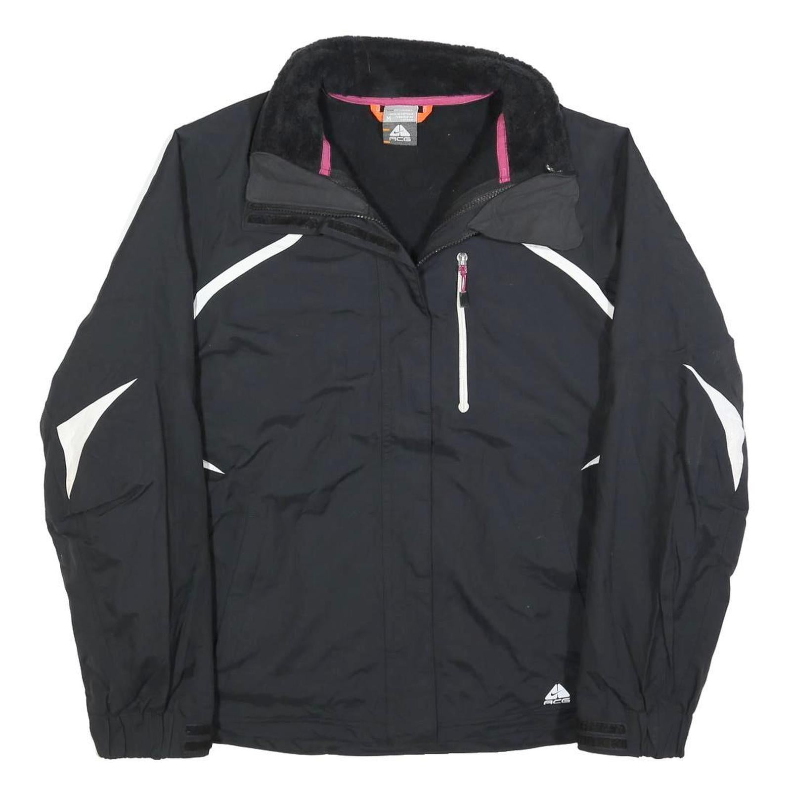 NIKE Womens Black Polyester Blend Zip Jacket M Sportswear Lightweight Warm Refurbished - N/A refurbished available on Cerqular