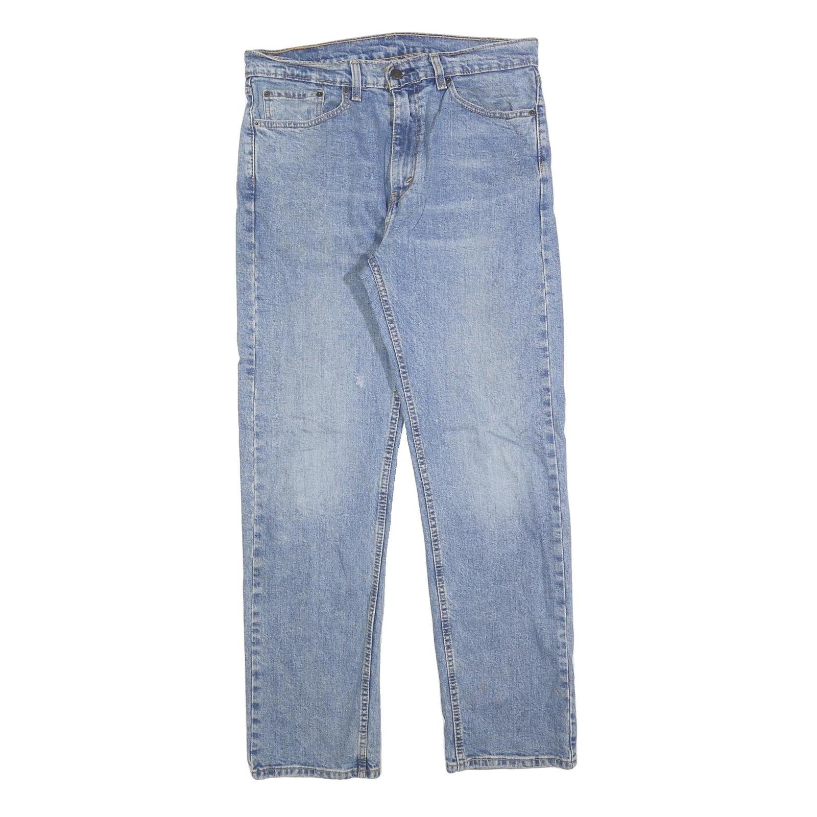 LEVI'S 505 Mens Jeans Blue Regular Straight Denim Light W34 L32 Classic Fit Zip Refurbished - N/A refurbished available on Cerqular