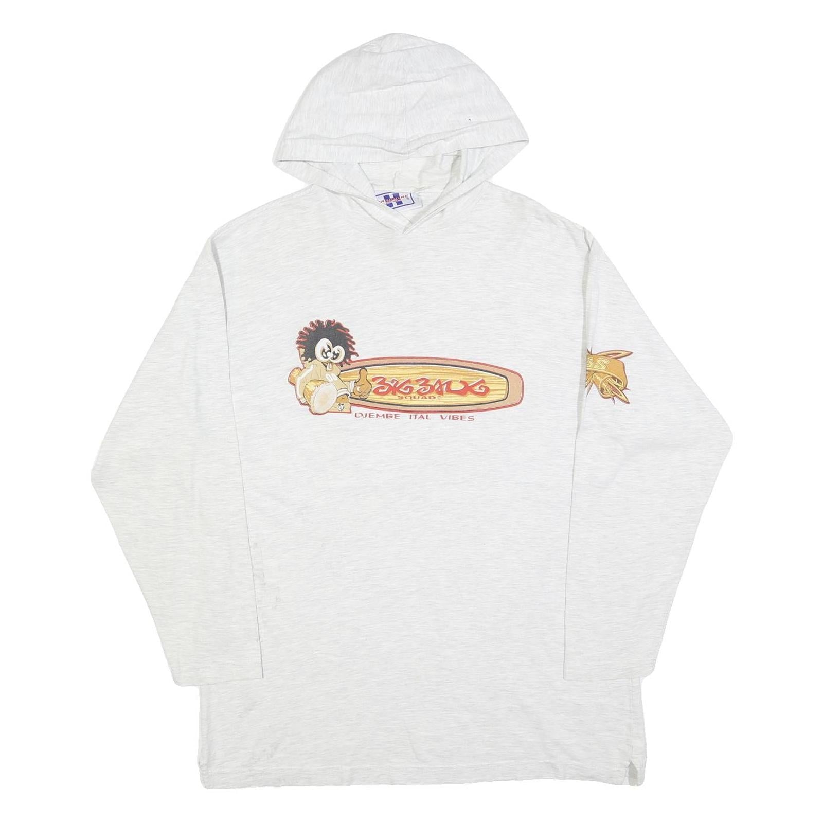 HARDWEAR Womens White Big Bang Squad Hoodie L Cartoon Graphic Cotton Blend Refurbished - N/A refurbished available on Cerqular