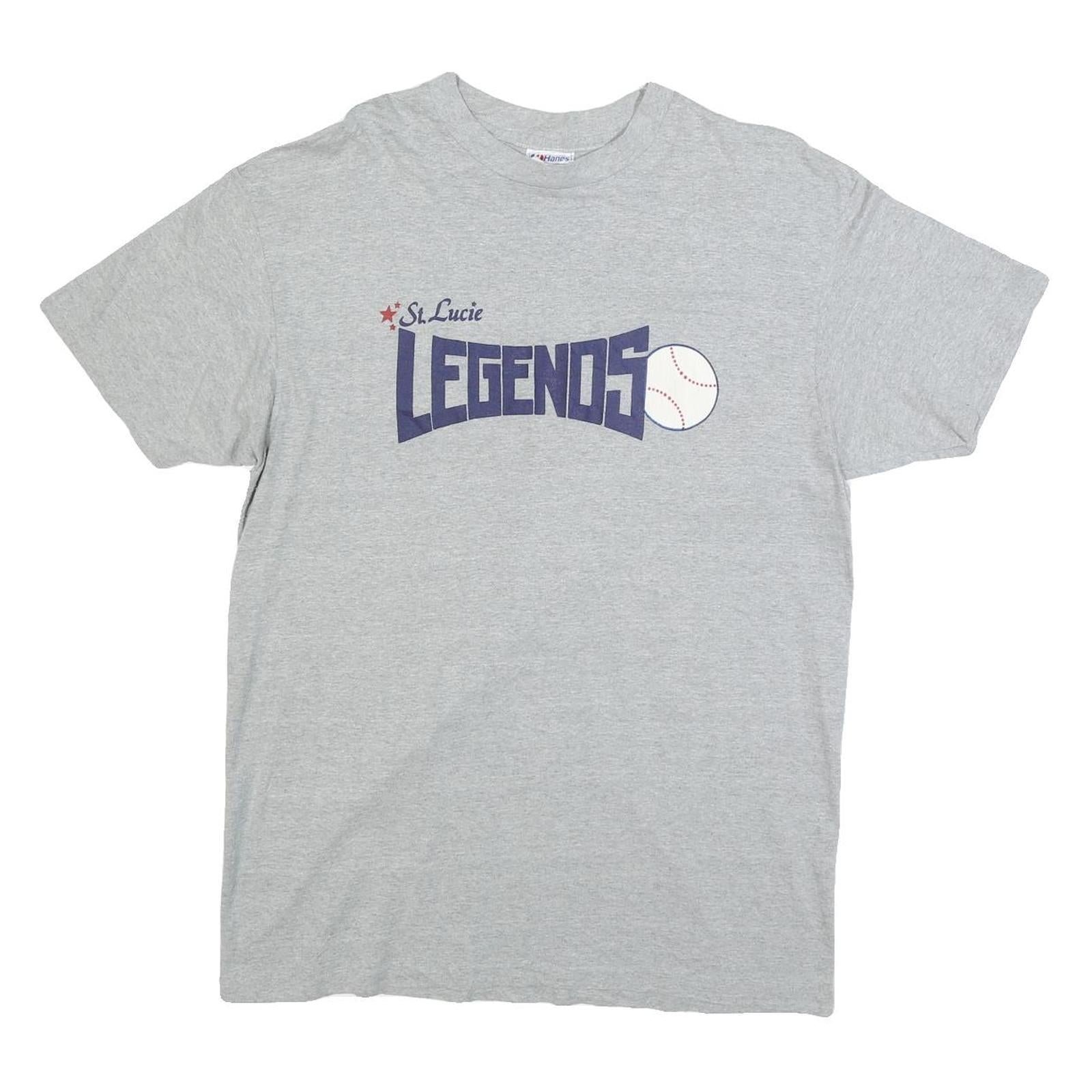 HANES Mens Grey St Lucie Legends Graphic T-Shirt XL Short Sleeve Crew Neck Refurbished - N/A refurbished available on Cerqular