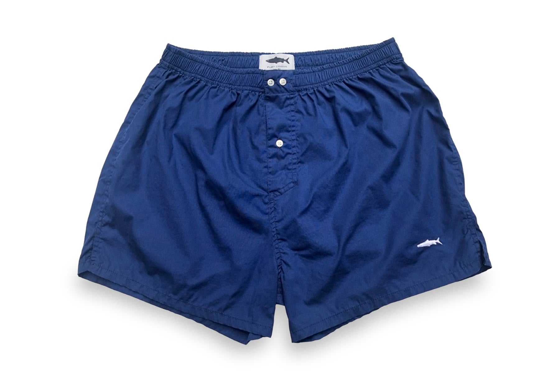 Navy Blue Cotton Boxer Shorts | Size: XL | Colour: Navy Blue Refurbished - Fleet London is not a well-known brand, so the standardized brand name refurbished available on Cerqular