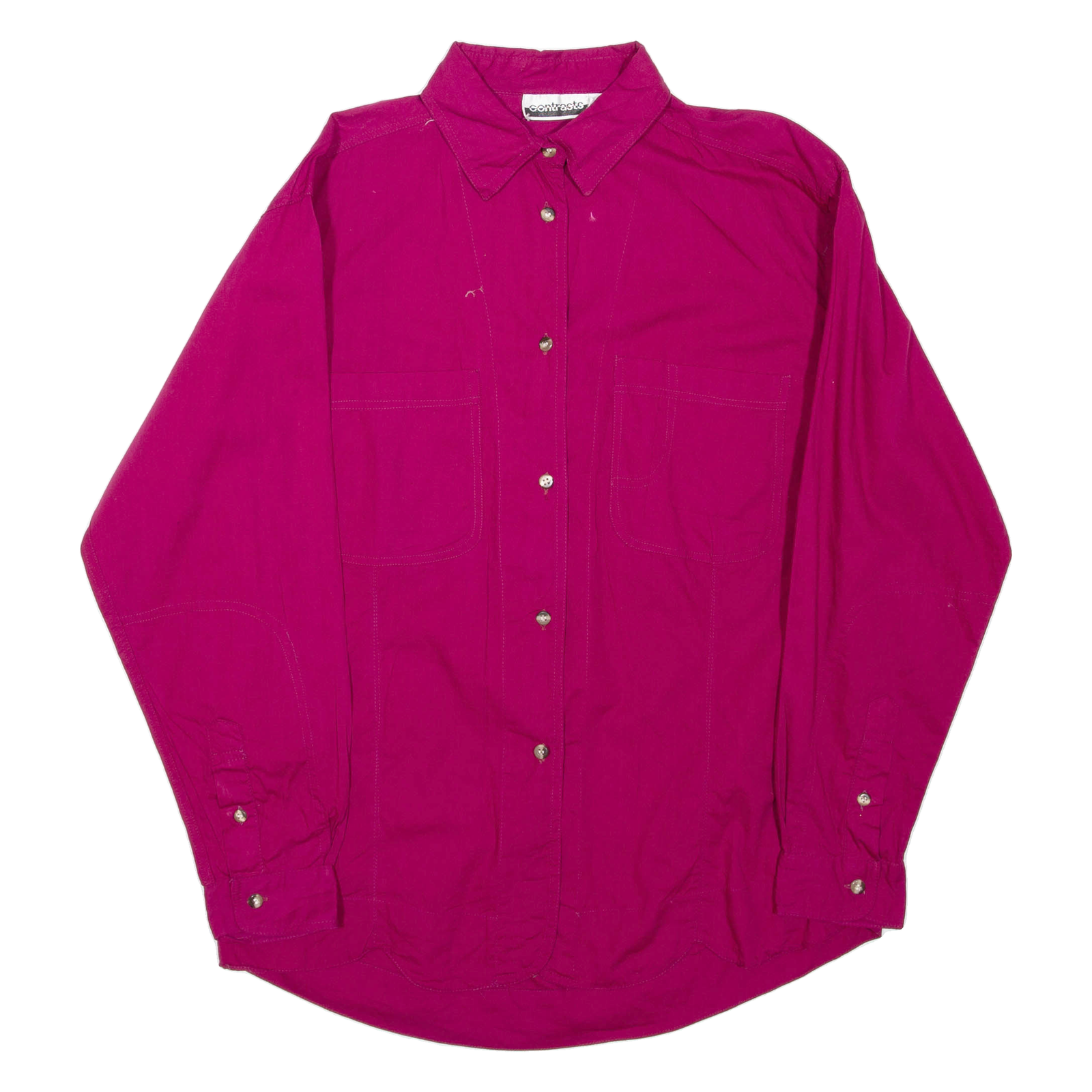 CONTRASTS Womens Shirt Pink Collared Long Sleeve L Refurbished - N/A refurbished available on Cerqular