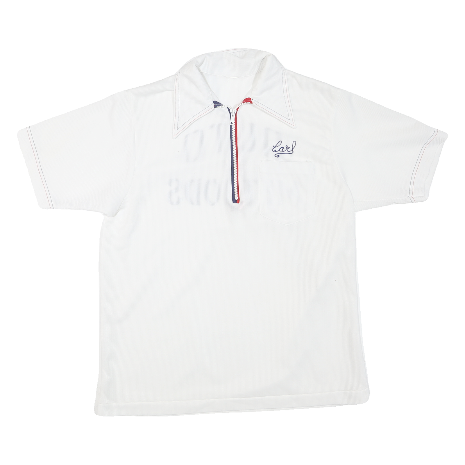 Mens White Basic Polyester Blend Polo Shirt Short Sleeve Zip Collar M Casual Refurbished - N/A refurbished available on Cerqular