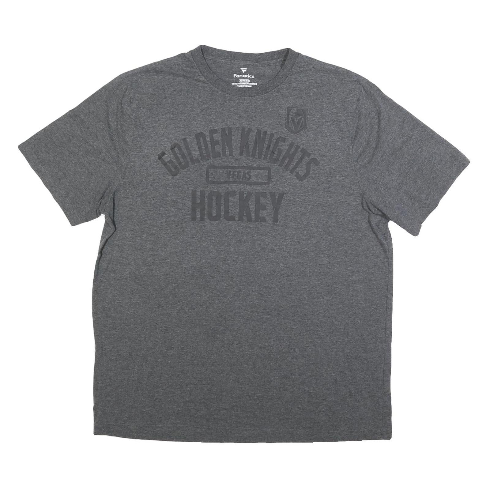 FANATICS Mens Grey Golden Knights Hockey Graphic T-Shirt XL Crew Neck Short Refurbished - N/A refurbished available on Cerqular