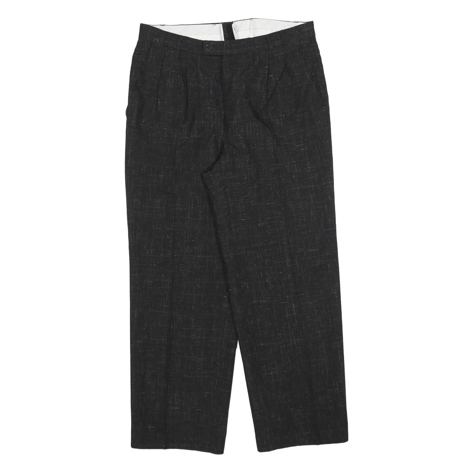 Womens Black Polyester Blend Regular Fit Straight Trousers W32 L28 Classic Refurbished - N/A refurbished available on Cerqular