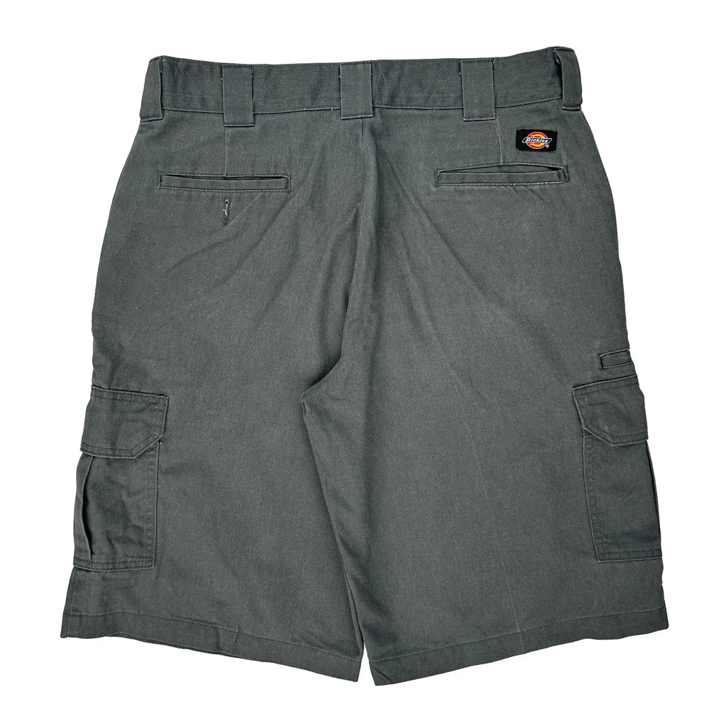 Dickies Cargo Shorts - 34W 10L Grey Cotton Blend Refurbished - Thrifted (note: this is a term often used to describe second- refurbished available on Cerqular