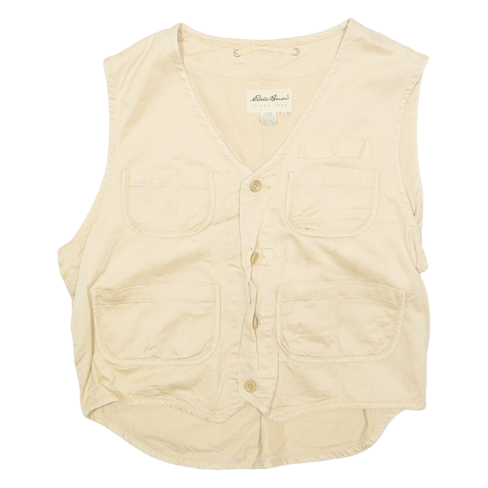 EDDIE BAUER Utility Mens Workwear Gilet Beige L Refurbished - N/A refurbished available on Cerqular