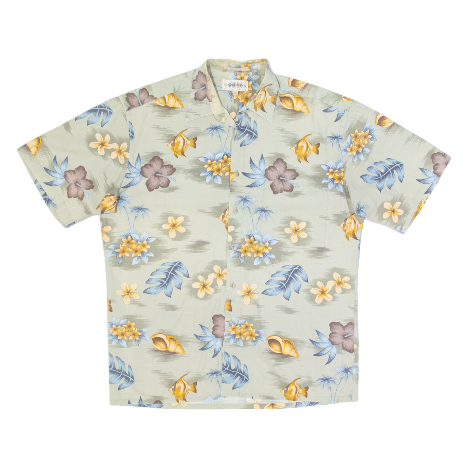 CAMPIA Mens Hawaiian Shirt Green Floral M Refurbished - N/A refurbished available on Cerqular