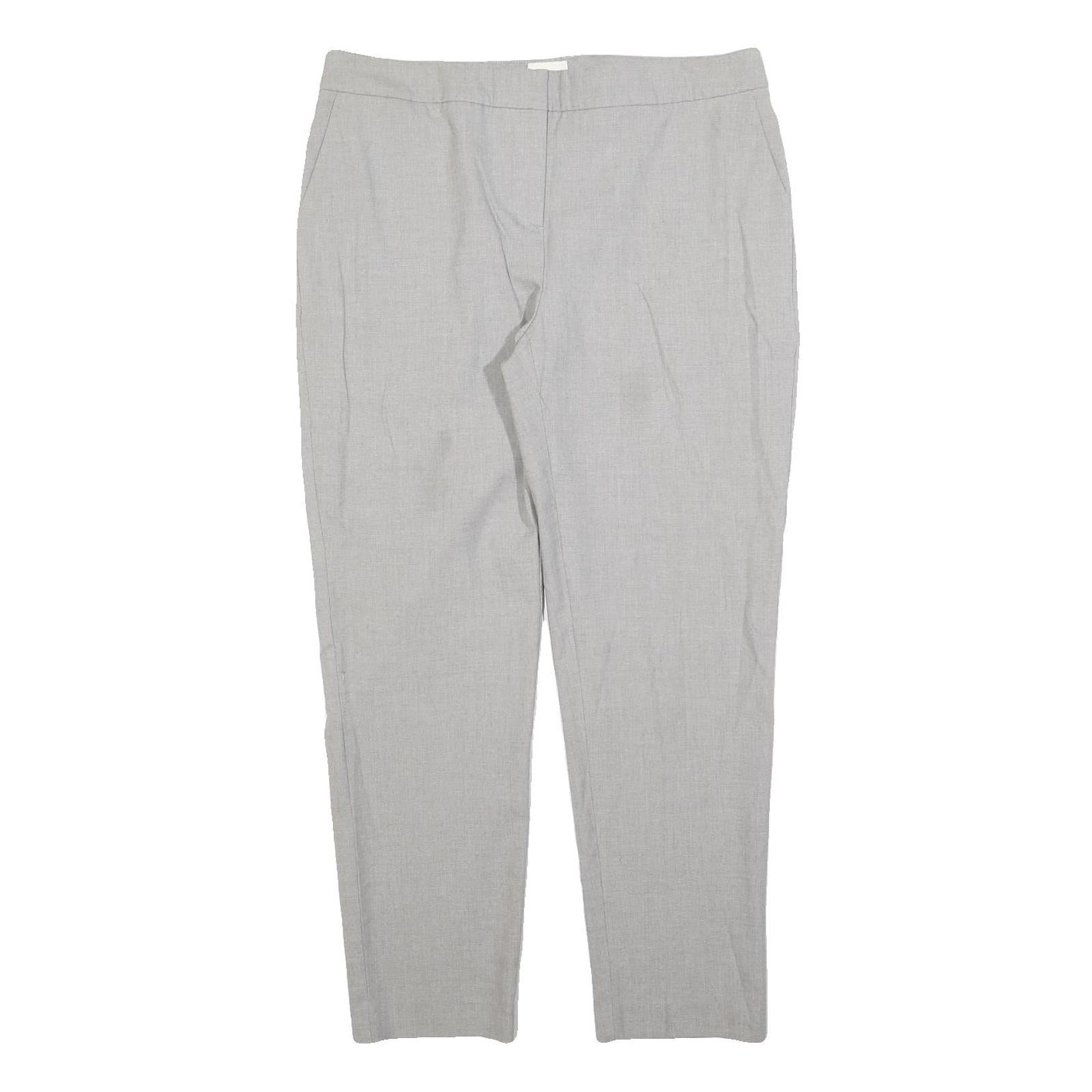 REISS Womens Slim Grey Trousers W34 L28 Zip Closure Smart Formal Workwear Refurbished - N/A refurbished available on Cerqular