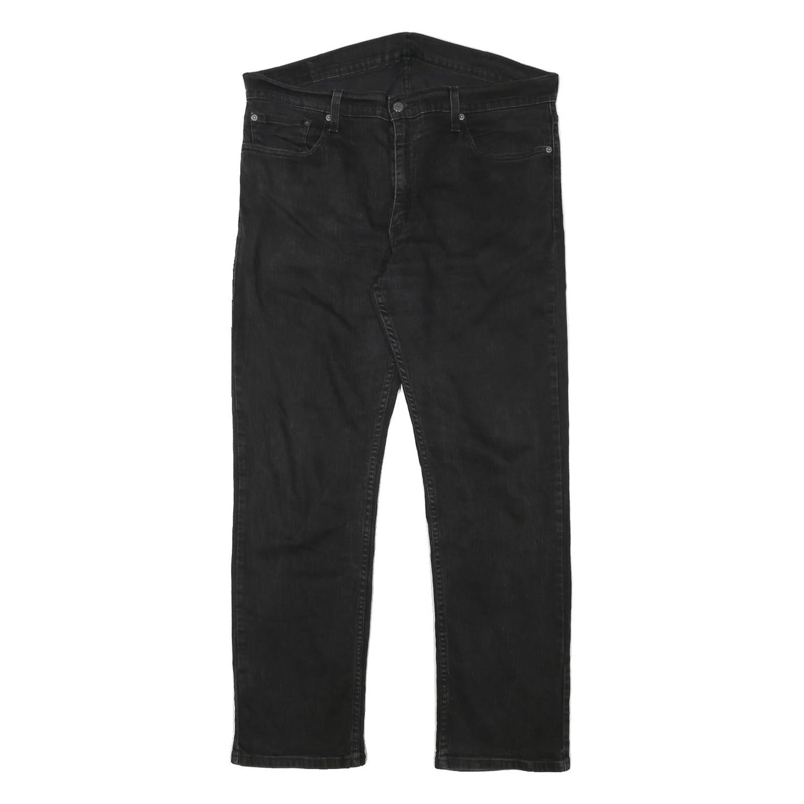LEVI'S Mens Black Regular Straight Denim Dark W38 L30 Zip Cotton Blend Jeans Refurbished - N/A refurbished available on Cerqular