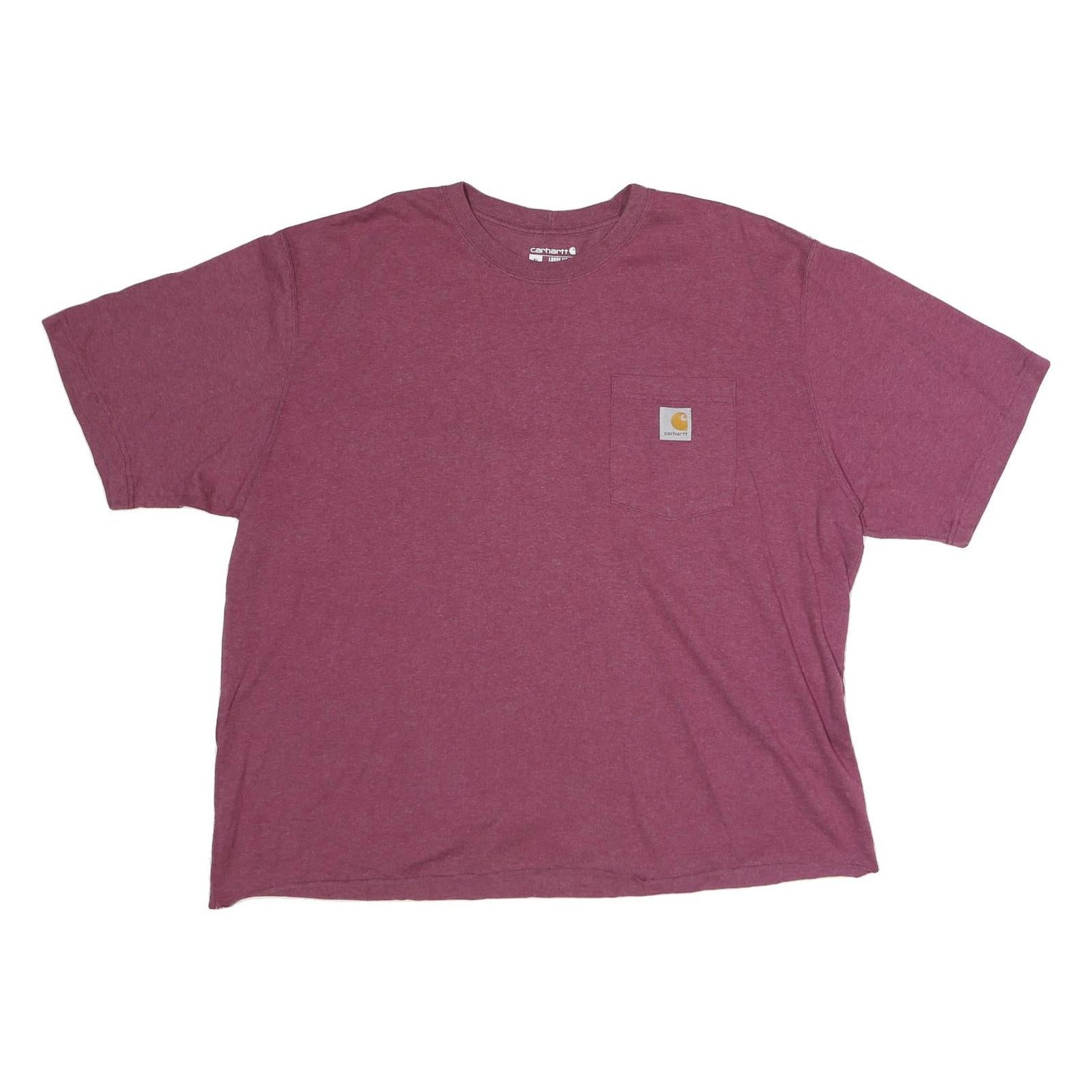 CARHARTT Womens Maroon Plain T-Shirt XL Short Sleeve Crew Neck Pocket Logo Refurbished - N/A refurbished available on Cerqular