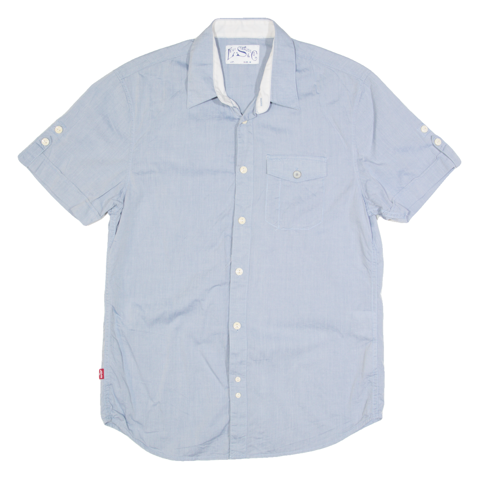 LEVI'S Mens Plain Shirt Blue M Refurbished - N/A refurbished available on Cerqular