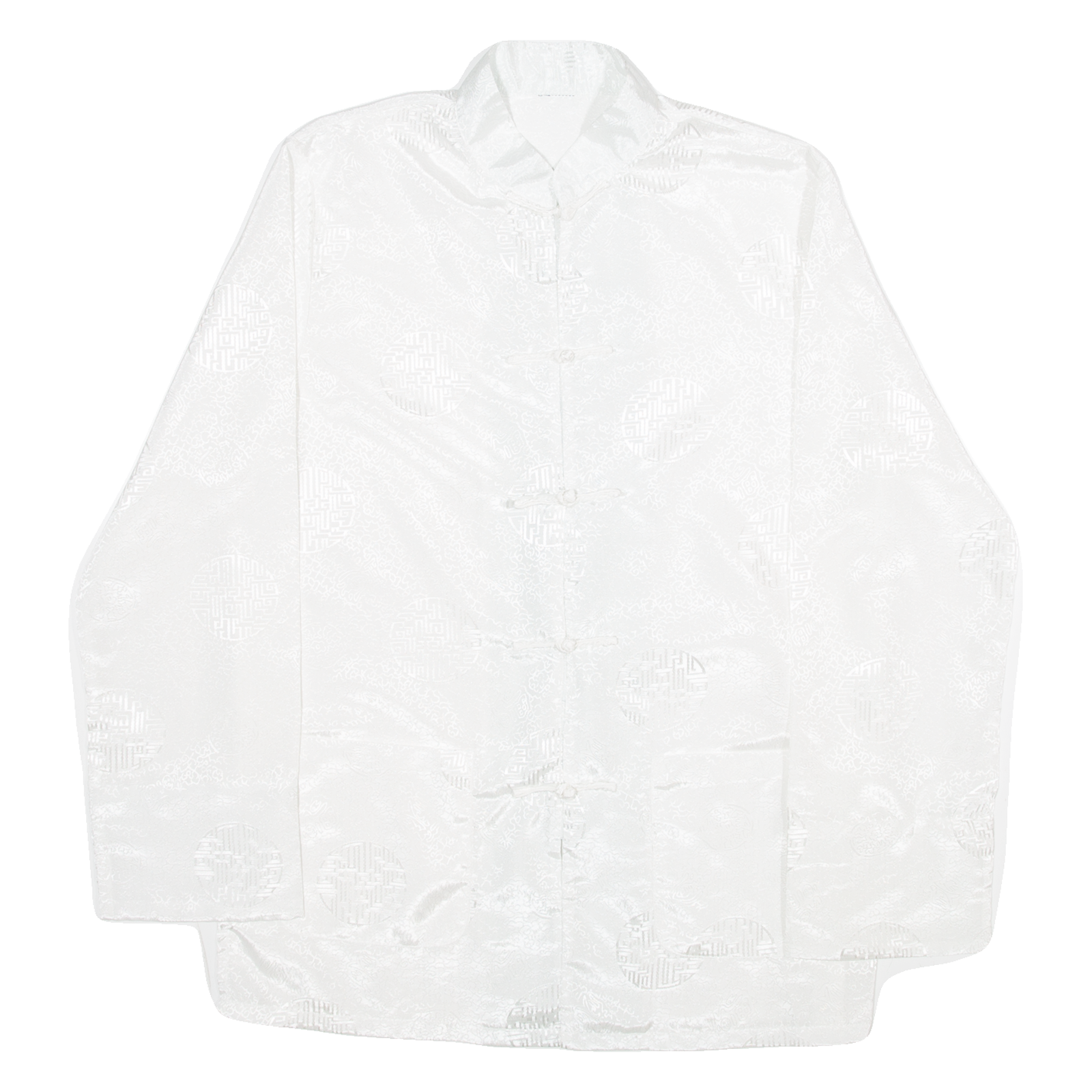 Mens Shirt White Crazy Pattern Long Sleeve M Refurbished - N/A refurbished available on Cerqular