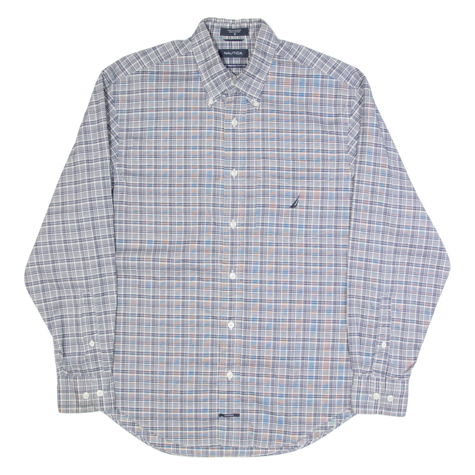 NAUTICA Mens Shirt Grey Check Long Sleeve S Refurbished - N/A refurbished available on Cerqular