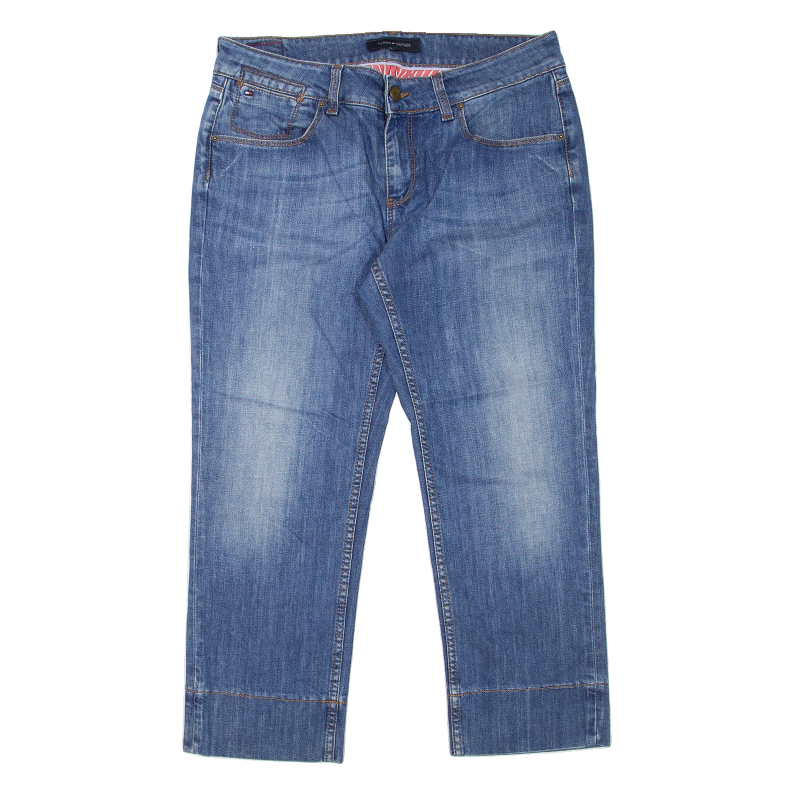 TOMMY HILFIGER Cropped Womens Jeans Blue Regular Straight Stone Wash W30 L23 Refurbished - N/A refurbished available on Cerqular