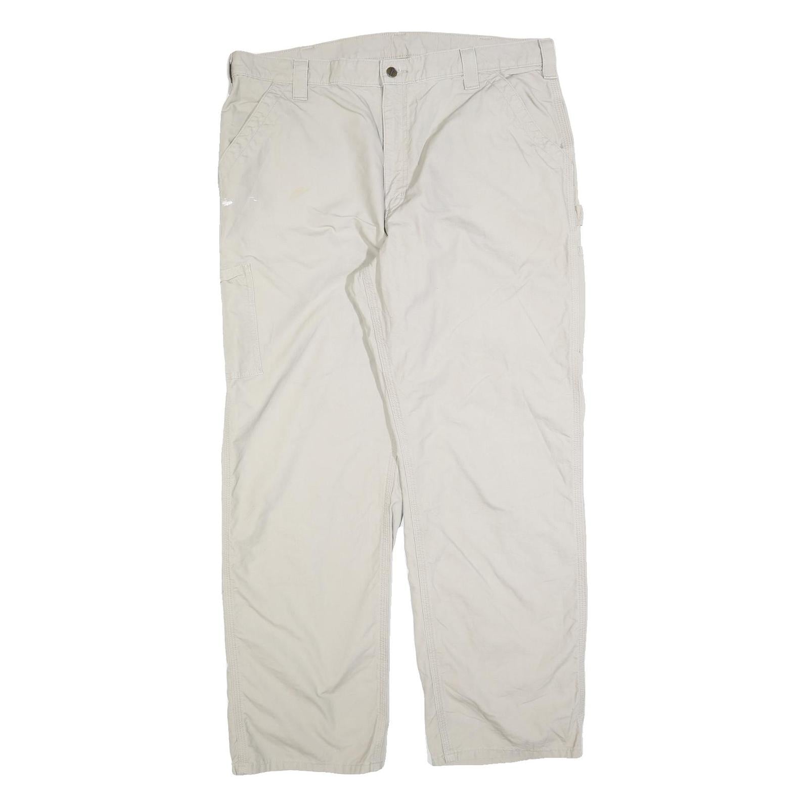 CARHARTT Mens Regular Beige Cotton Blend Work Trousers W40 L32 Zip Closure Refurbished - N/A refurbished available on Cerqular