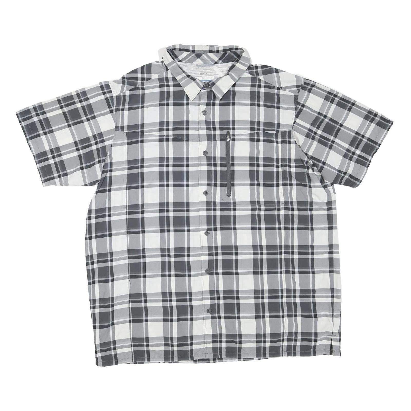 COLUMBIA Mens Black & White Check Shirt 2XL Button Front Outdoor Casual Cotton Refurbished - N/A refurbished available on Cerqular