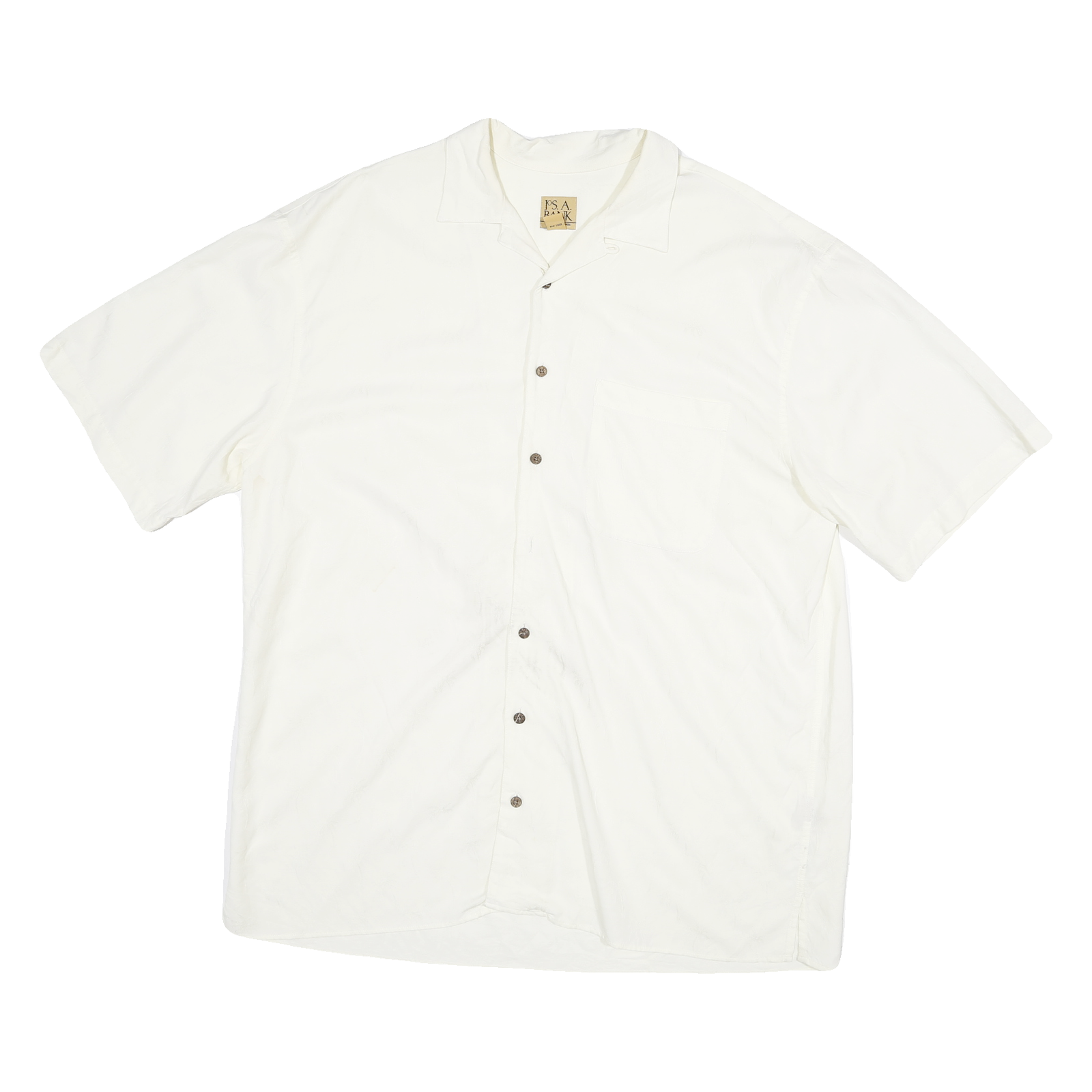 JOS A BANK Mens White XL Short Sleeve Cotton Blend Shirt Casual Relaxed Fit Refurbished - N/A refurbished available on Cerqular